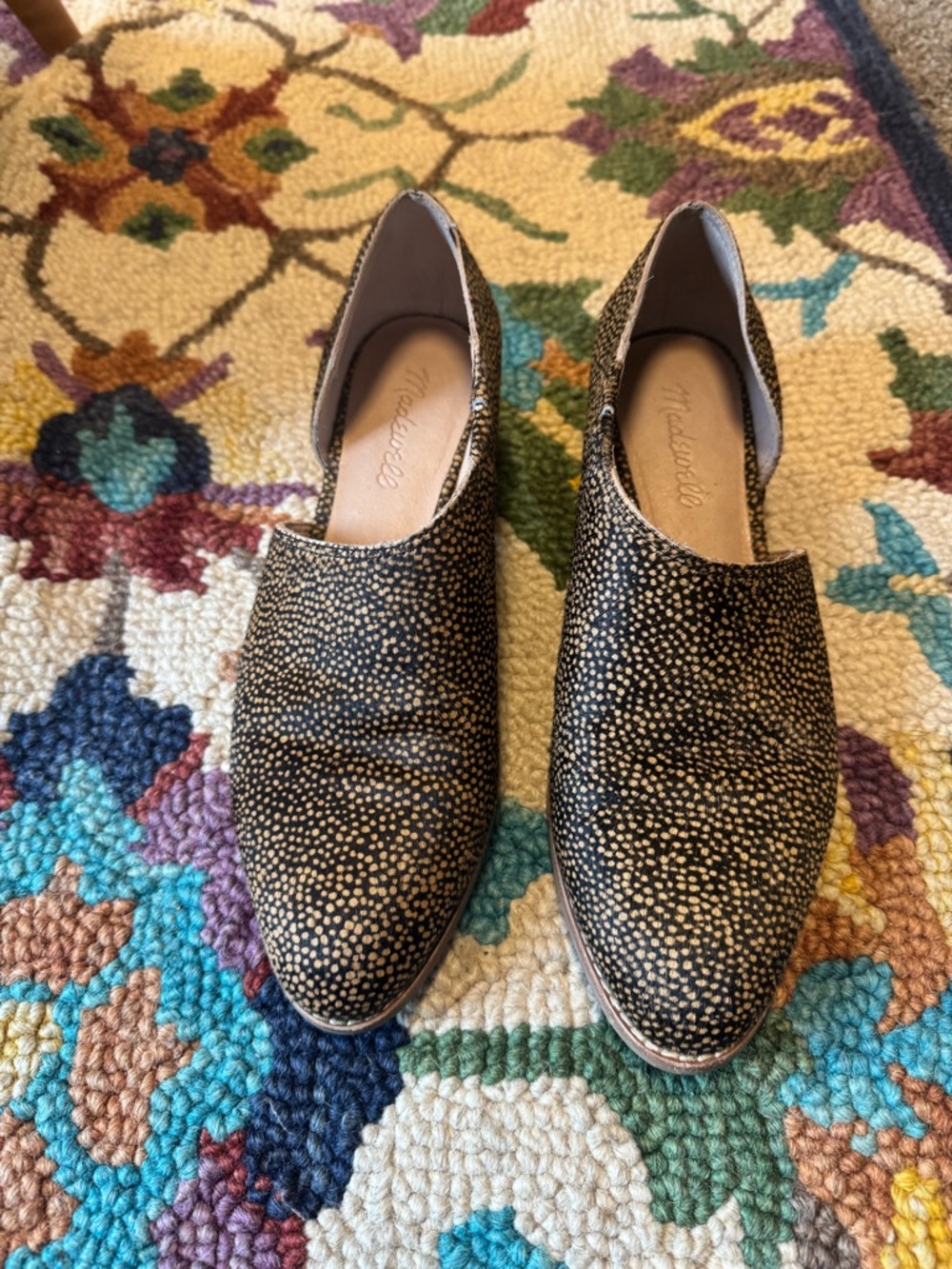 Madewell Lucie Spotted Calf Hair Leather D’Orsay Shoe Size 7 Like New